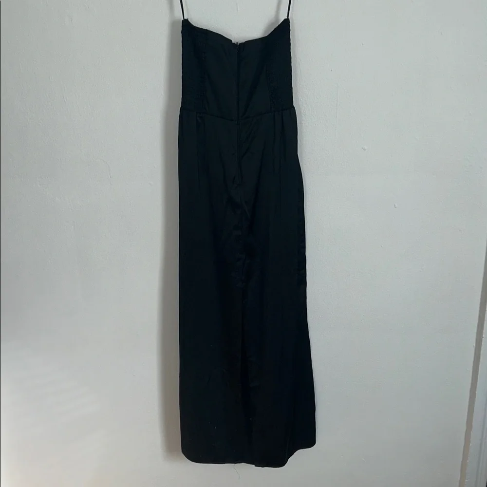 Abercrombie Black Strapless Satin Sculpt Maxi Dress